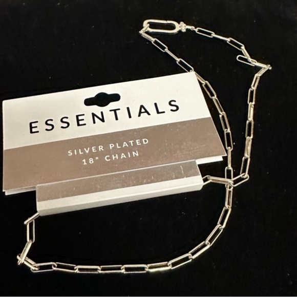 Essentials Silver Necklace Modern Chain Design - Picture 2 of 4